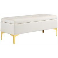 TRUHENBANK Metallbeine, für Wohnzimmer - Beige/Goldfarben, Kunststoff/Textil (44/44.5/120cm) - HOMCOM