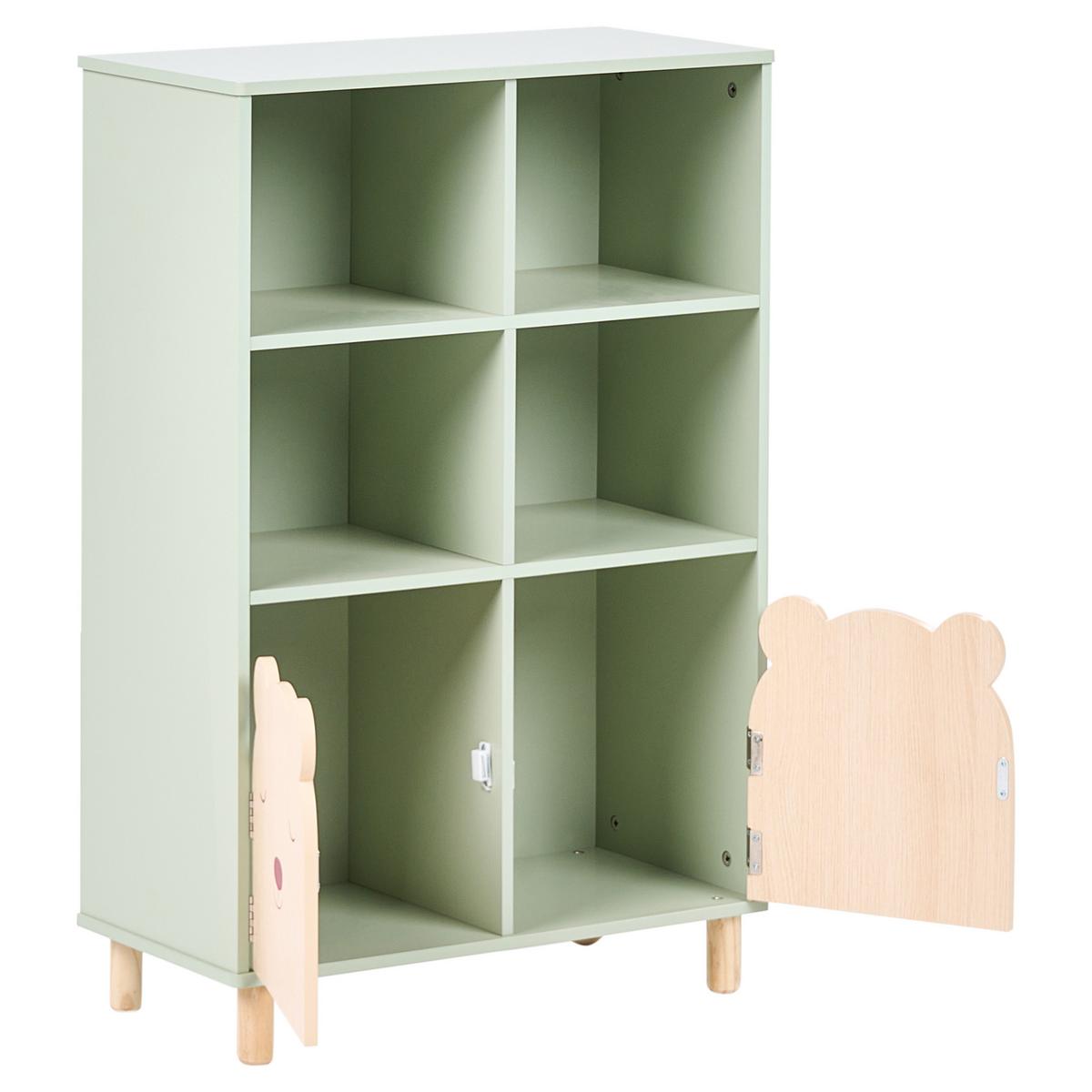 BÜCHERREGAL mit 3 Ebenen 90 cm Hellgrün Nobby - Hellgrün/Braun, Holzwerkstoff (60/90/30cm) - Beliani