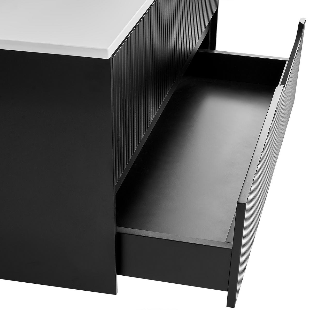 WASCHBECKENUNTERSCHRANK wandmontiertk 60 cm Schwarz Quintela - Schwarz, Holzwerkstoff (60/48/52cm) - Beliani