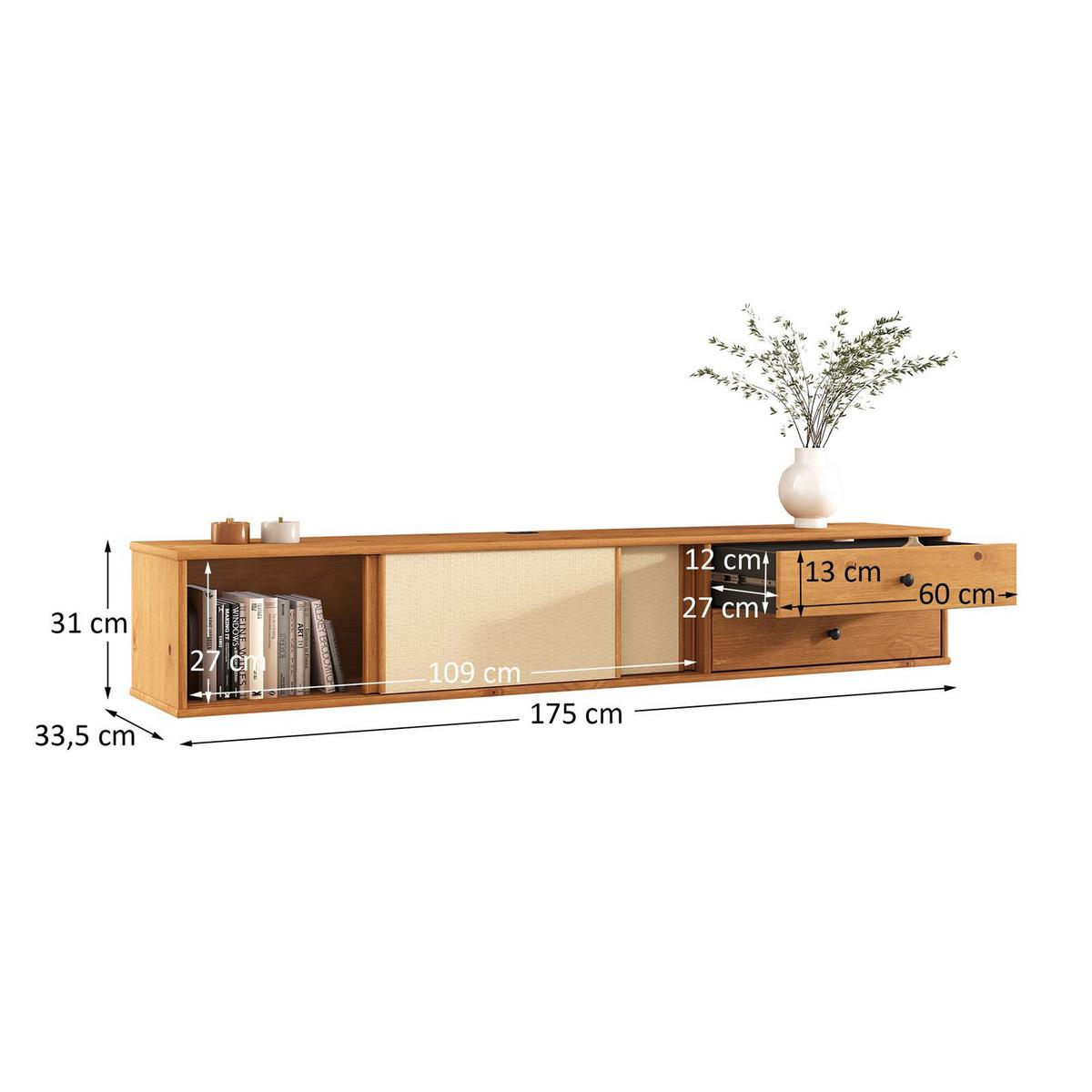 LOWBOARD SIMONA Eiche - Eichefarben, Holz (175/30/34cm) - IDIMEX