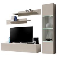 WOHNWAND Kaschmir 210 cm 4-teilig hängend, Schrwankwand mit LED-Beleuchtung - Kaschmir, Glas/Holzwerkstoff (210/170/40cm) - Inn.Furn