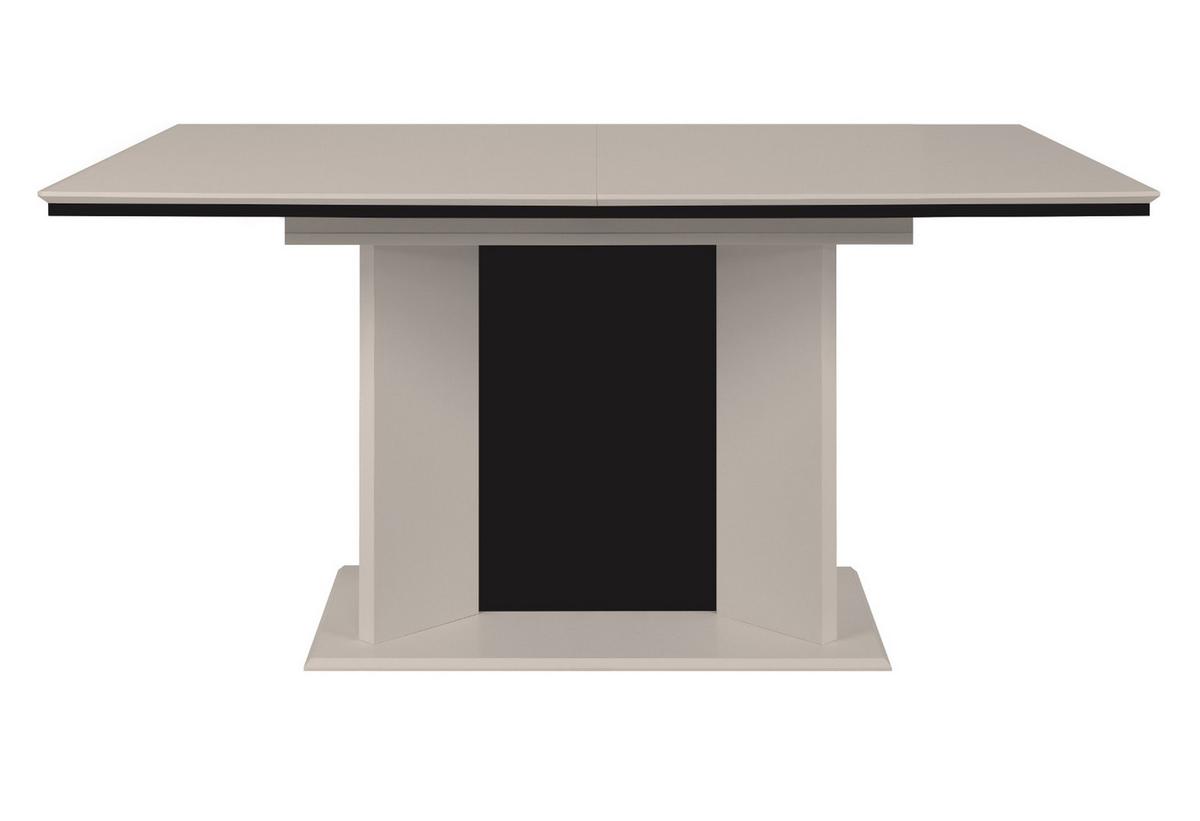 ESSTISCH sand, schwarz, Säulentisch ausziehbar 160 - 200 x 90 cm - Sandfarben/Schwarz, Holzwerkstoff (160/90/76cm) - Furn.Design