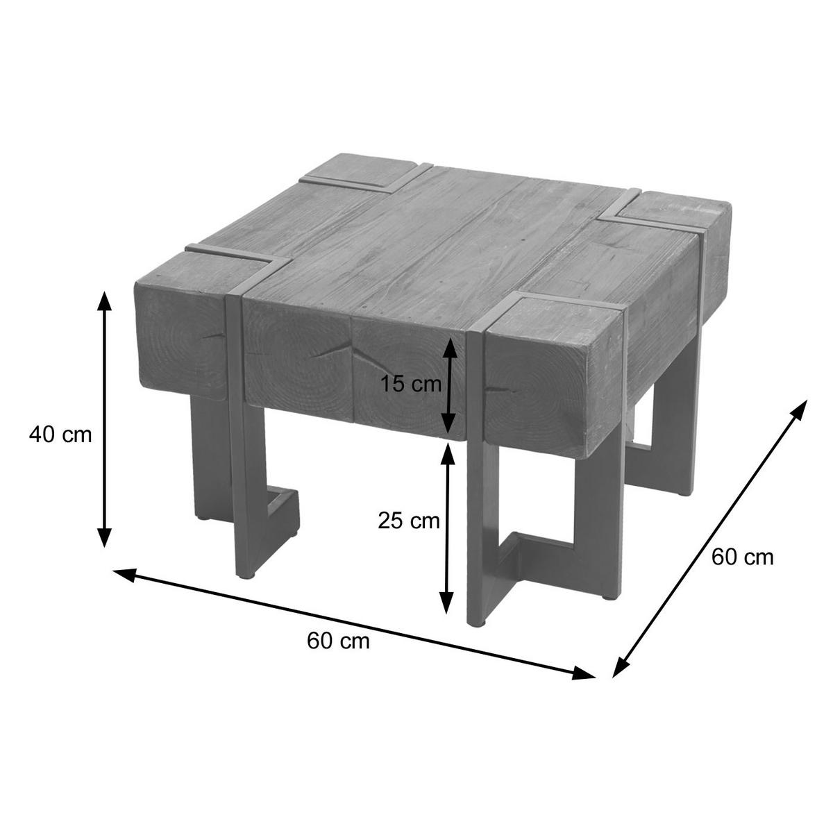 COUCHTISCH quadrat Dunkelbraun - Dunkelbraun, Holz (60/60/40cm) - MCW