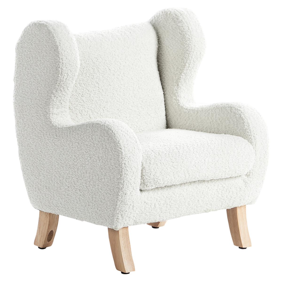 KINDERSESSEL Bouclé Cremeweiß Farum - Weiß, Textil (45/55/41cm) - Beliani