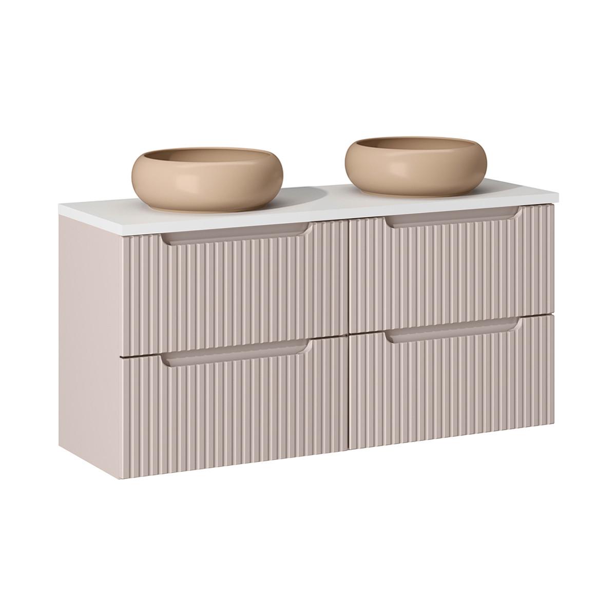 DOPPELWASCHTISCH 120.4cm Riva Kaschmir - Beige, Holzwerkstoff (120.4/59/40cm) - Petits-meubles