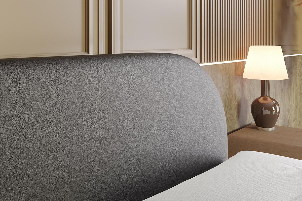 BOXBETT mit Matratze und Lattenrost - NOX-Z - 180x200 - Schwarz Kunstleder - Schwarz, Holzwerkstoff (180/200cm) - ALTDECOR