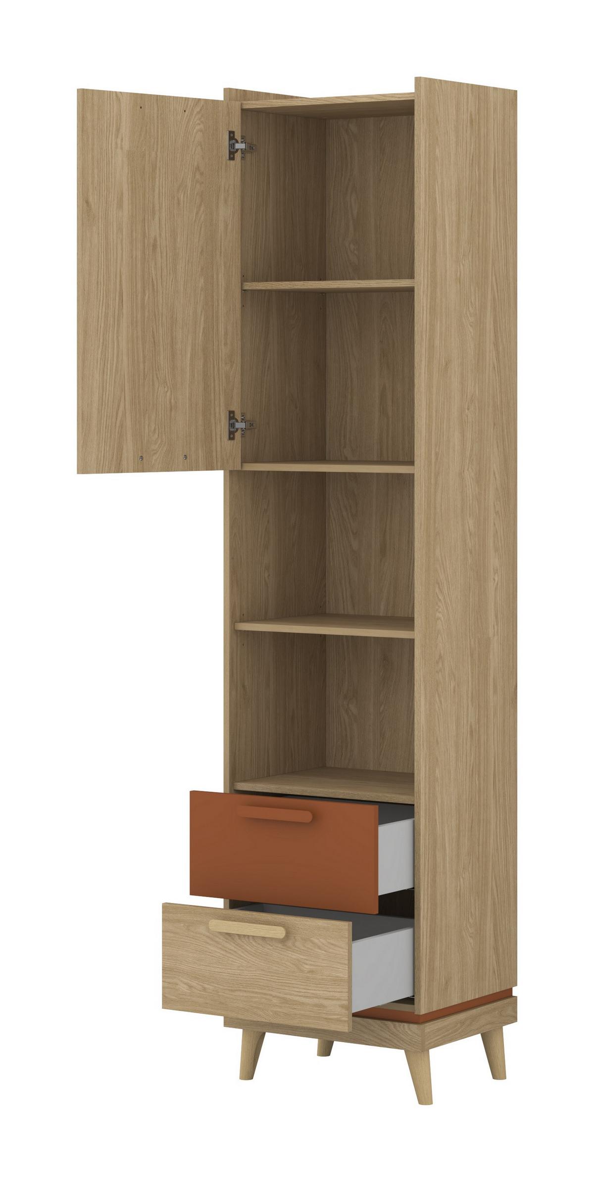 BÜCHERREGAL ACARA 50x40x215 cm, Regal Eichefarben - Eichefarben, Holzwerkstoff (50/215/40cm) - MASSENO