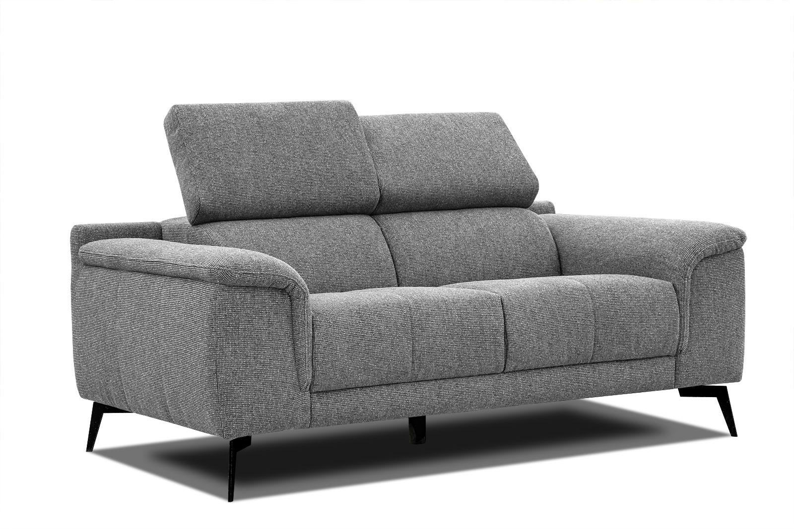 SOFA FIERO 2-Sitzer, grau - Schwarz/Grau, Holzwerkstoff/Textil (170/82/103cm) - Wozimo