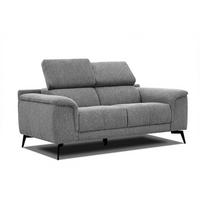 SOFA FIERO 2-Sitzer, grau - Schwarz/Grau, Holzwerkstoff/Textil (170/82/103cm) - Wozimo