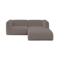 ECKSOFA Ottomane Rechts MIRA-L1 227x179x89 Braun Bouclé - Dunkelbraun/Schwarz, Holzwerkstoff/Kunststoff (227/179cm) - ALTDECOR