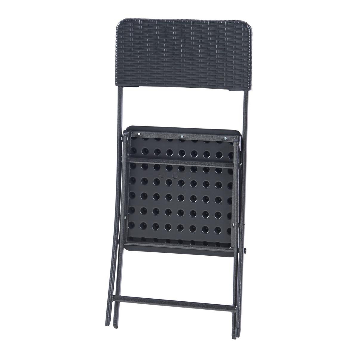 KLAPPSTUHL-SET 2 TLG. Mark - Schwarz, Kunststoff/Metall (45/81/58cm) - [en.casa]
