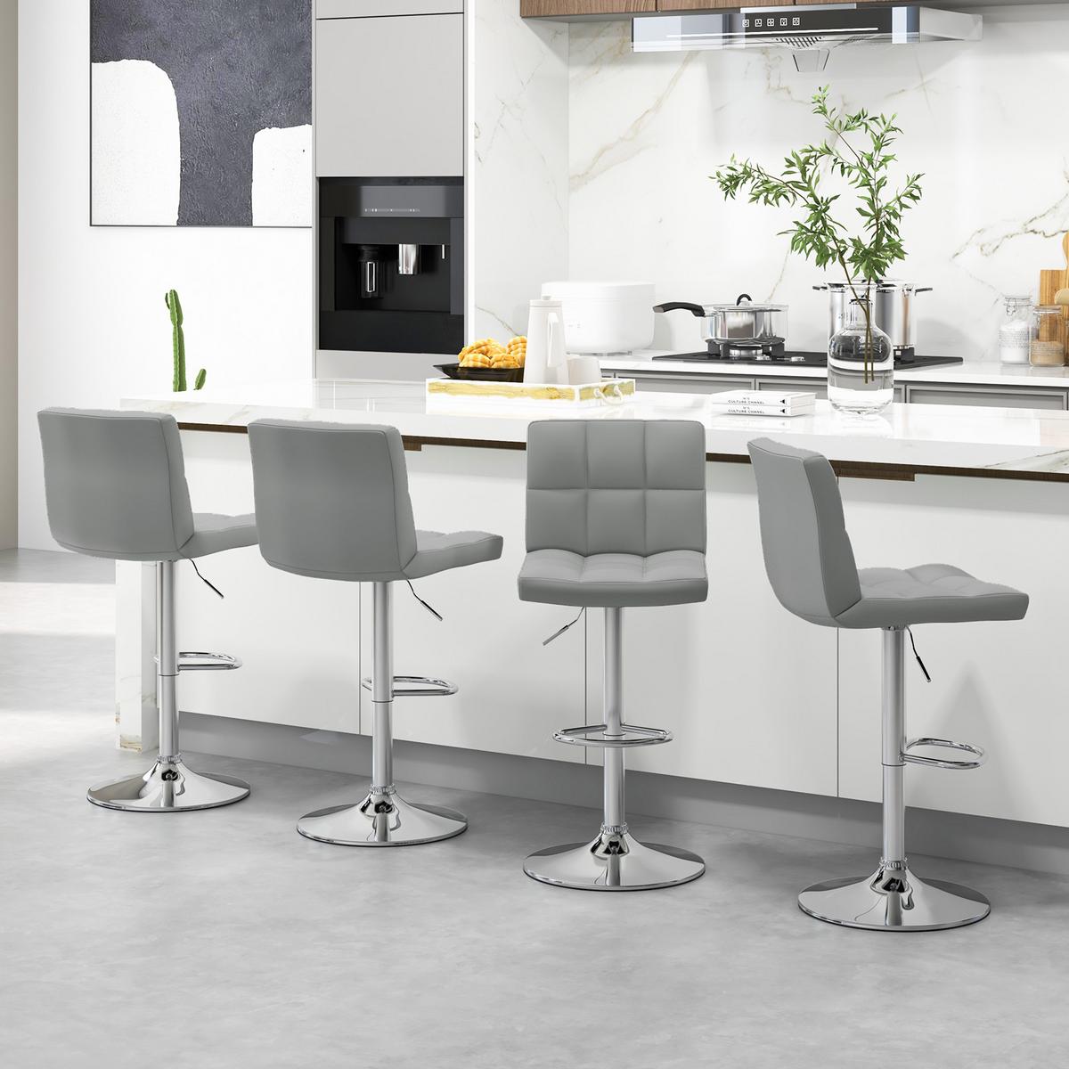 BARHOCKER Grau(2er-Set) - Grau, Metall (43/96.5/42.5cm) - COSTWAY