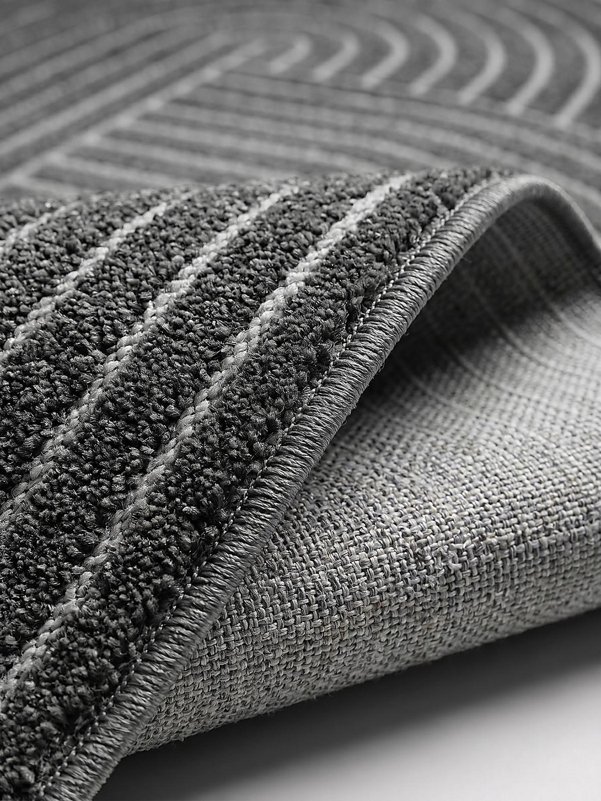 TEPPICH Outdoor Geometrisch MEZEN Polypropylen Anthrazit 80 x 150 cm - Anthrazit, Textil (80/150cm) - KADIMA DESIGN