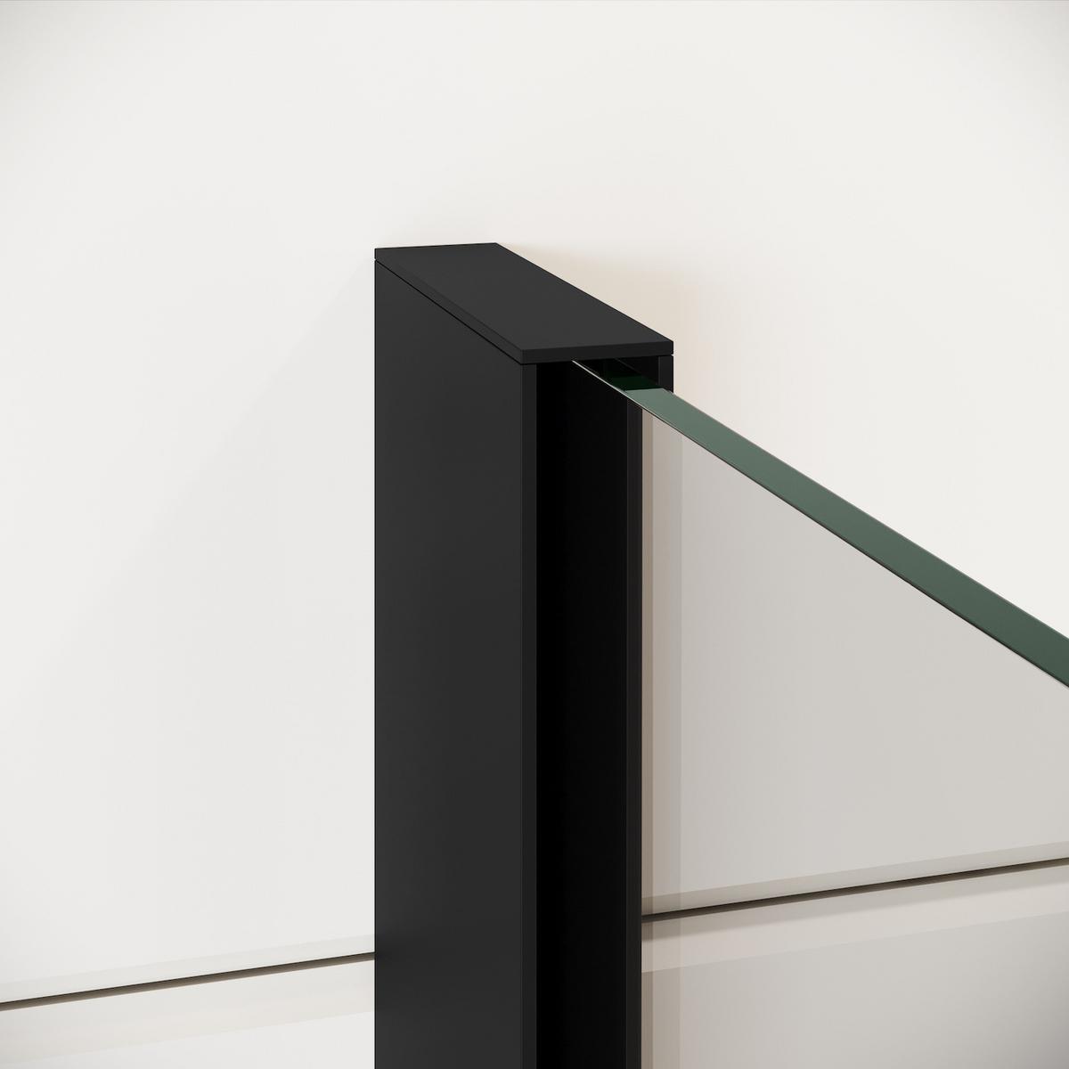 DUSCHWAND Florida - 80 x 200 cm - Schwarz - Walk-In Duschabtrennung aus Sicherheitsglas - Schwarz, Glas (80/200cm) - Badplaats