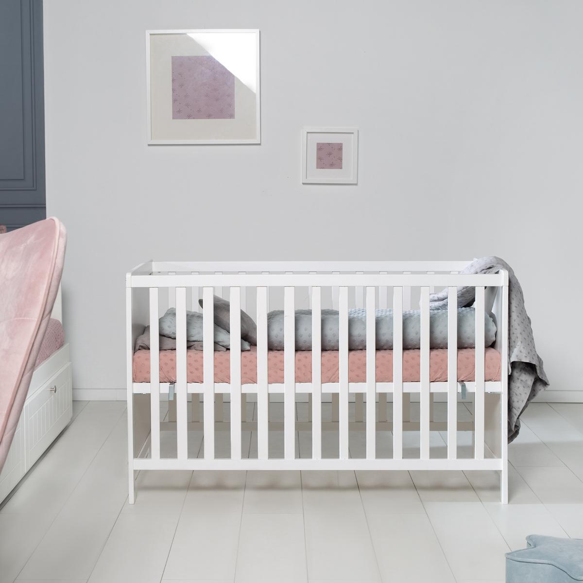 BABYBETT mit Matratze 60 x 120 cm - Weiß, Holzwerkstoff (60/120cm) - Roba