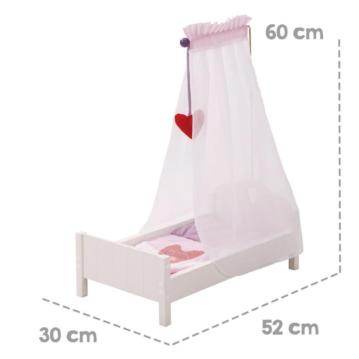 PUPPENSTANDBETT Fienchen - Weiß, Holzwerkstoff (30/60/52cm) - Roba