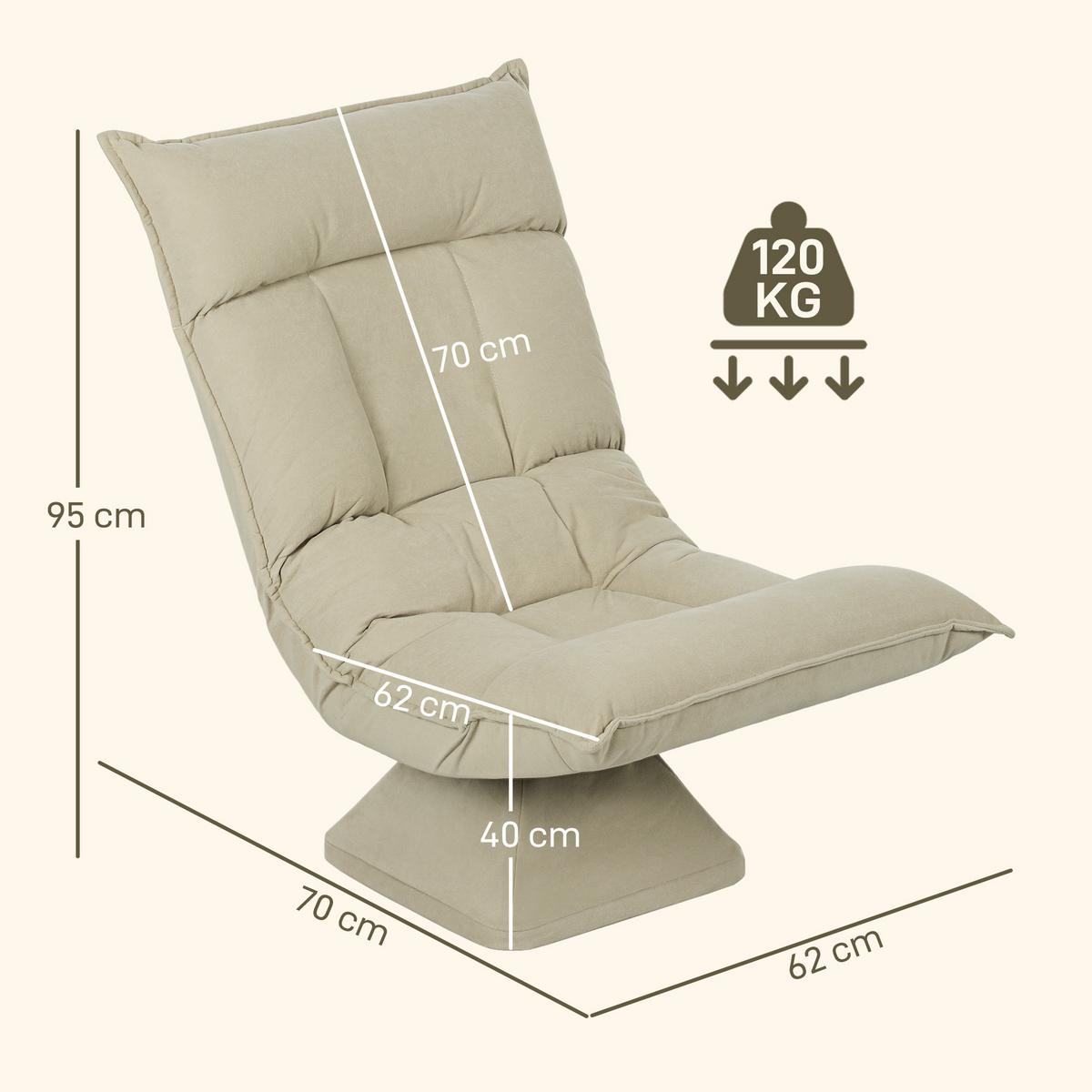 BODENSTUHL Polyester Beige - Beige, Kunststoff (62/95/70cm) - HOMCOM