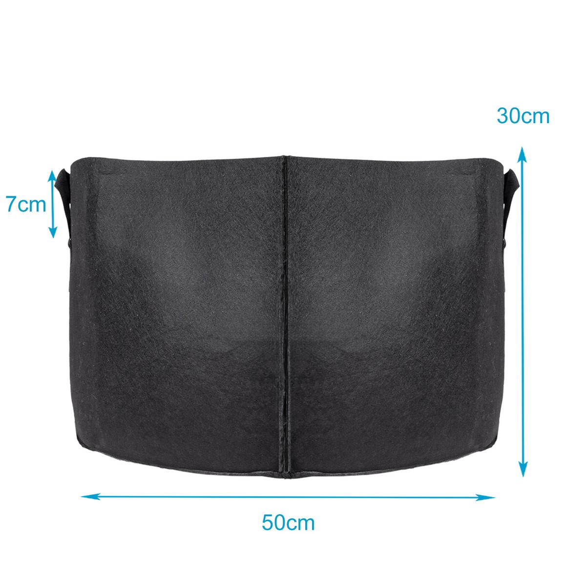 PFLANZSACK Vliesstoff 50/30 cm (2-tlg. Set) - Schwarz, Textil (30cm) - Intirilife