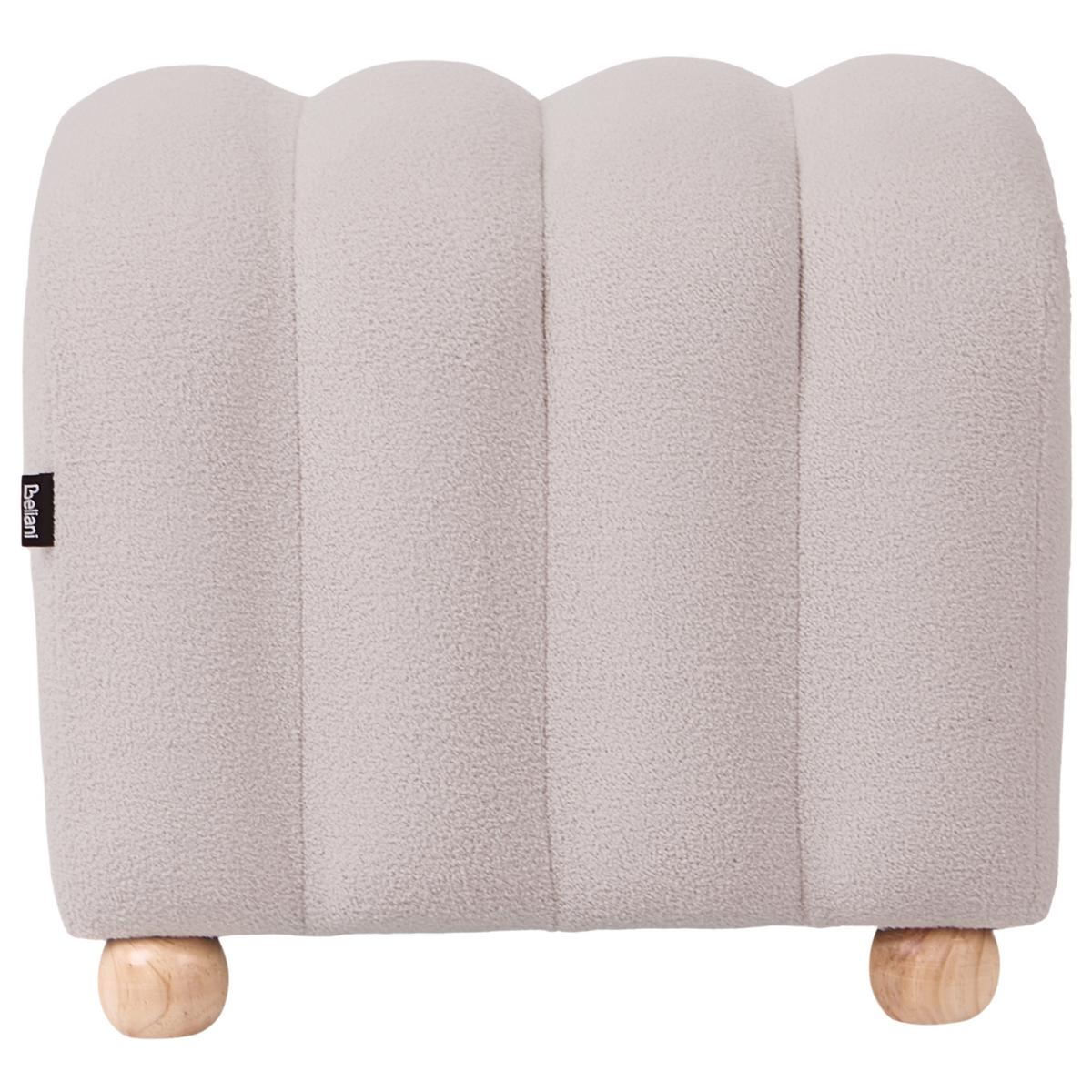 POUF Bouclé Cremeweiß Idyllwild - Weiß, Textil (49/45/39cm) - Beliani