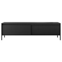 LOWBOARD Trentinis 2T Schwarz 187,1/53,4/39,5 cm – Geriffelten Fronten - Schwarz, Holzwerkstoff/Metall (187.1/53.4/39.5cm) - AX Living