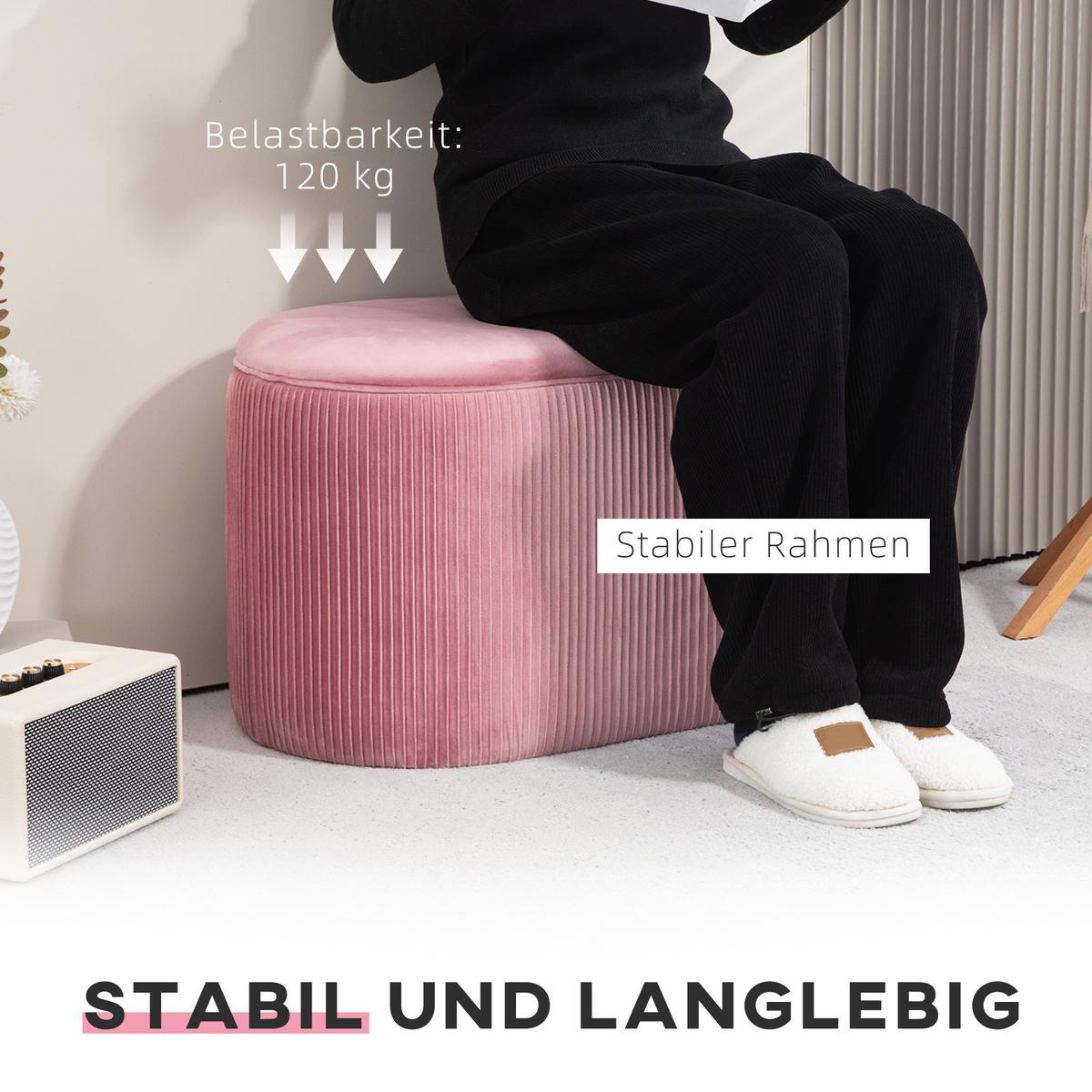 TRUHENBANK elegant Rosa - Rosa, Kunststoff (40/41/81cm) - HOMCOM