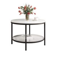 COUCHTISCH CANDY 60/42 cm runden, Schwarz / Weiß Hochglanz - Weiß Hochglanz/Schwarz, Glas/Metall (60/60/42cm) - Idohome