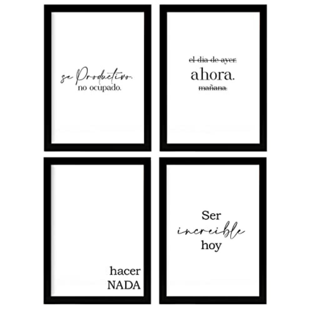 POSTER Set mit 4 Jetzt TypografieStil A4 Rahmenlos - Klar, Papier (29.7/3cm) - Nacnic
