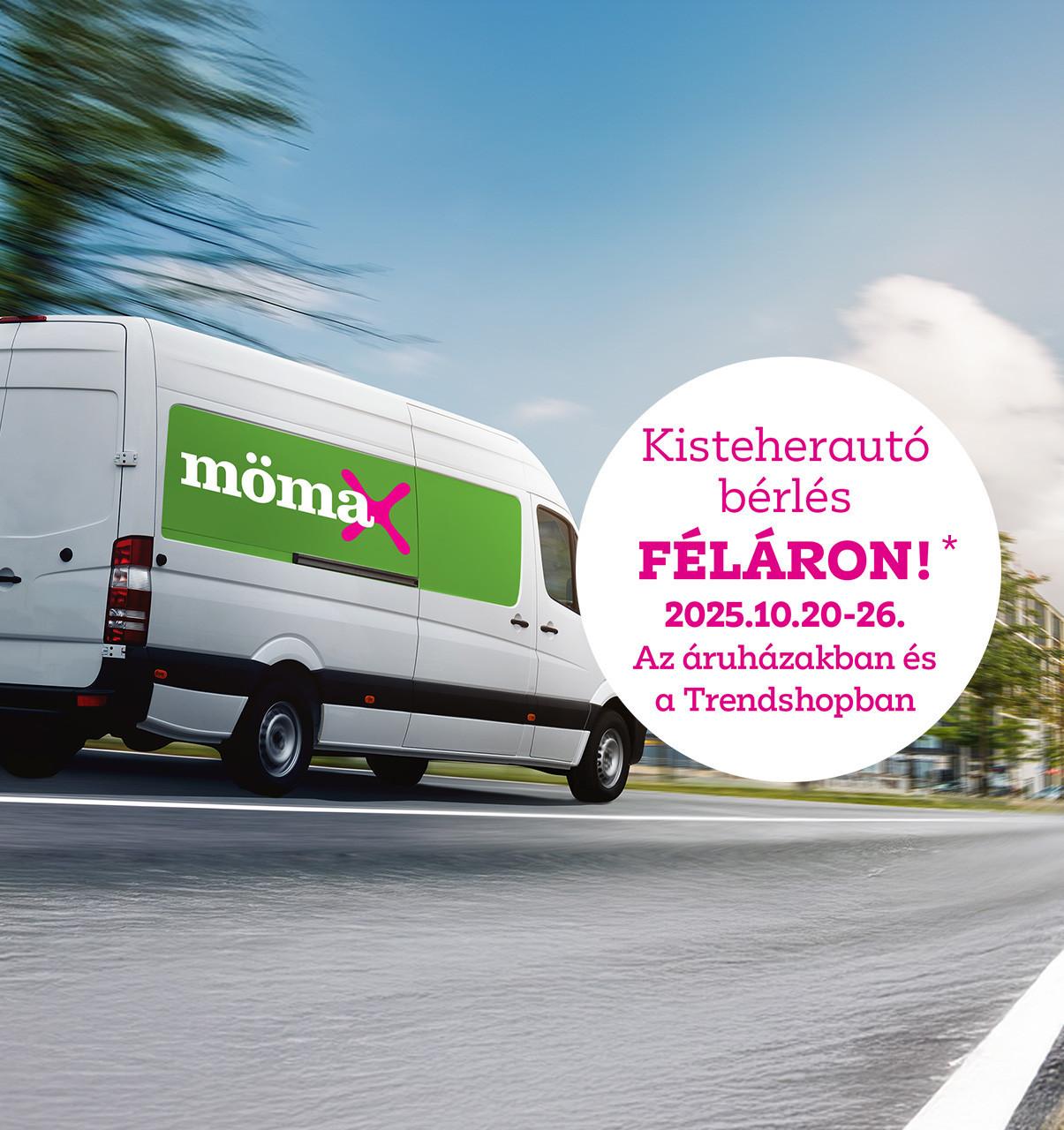 Kisteherautó bérlés féláron! 2025.10.20-26. között az áruházakban és a Trendshopban!