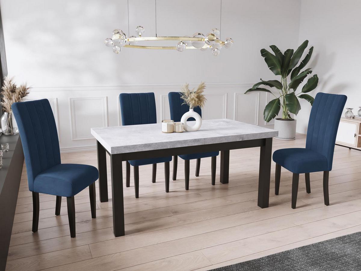 ESSTISCH Gemini rechteckig ausziehbar, Grauer Beton 170-250/90/78 cm - Hellgrau/Schwarz, Holz/Holzwerkstoff (90/250/78cm) - WFL GROUP