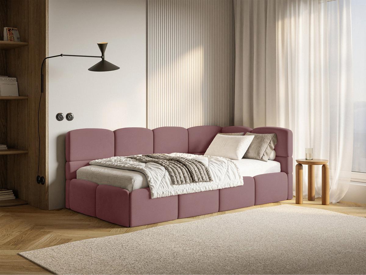 JUGENDBETT Cloudy Rosa 120 x 200 cm - Pink/Schwarz, Kunststoff/Textil (120/200cm) - Selsey