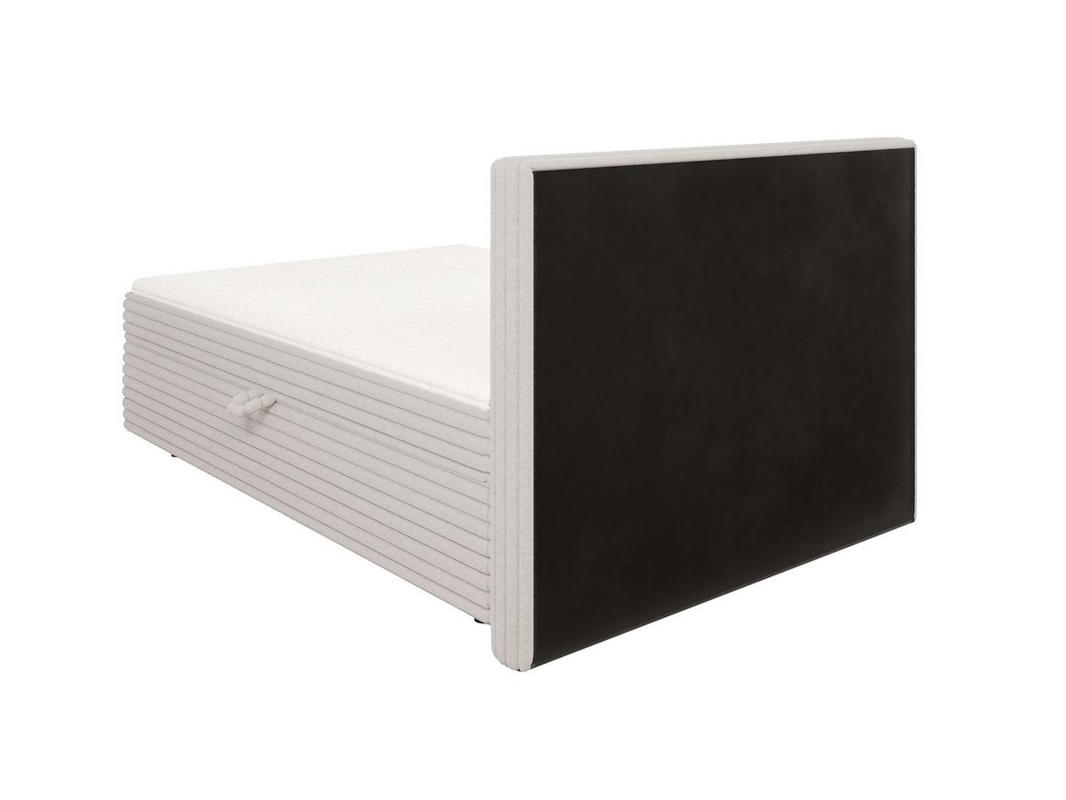 BOXBETT Roma 140/200 cm Hellgrau Plüschcord - Hellgrau/Schwarz, Holz/Kunststoff (140/200cm) - S-Style