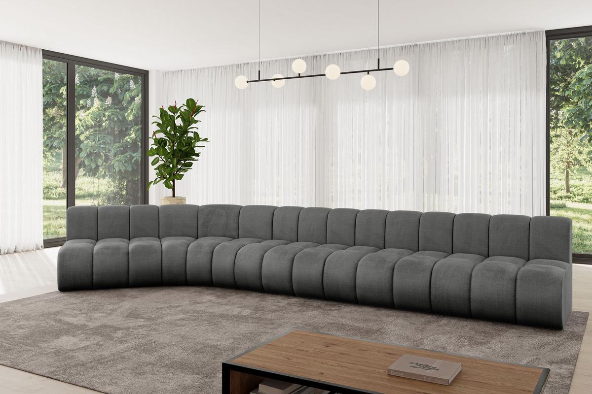 ECKSOFA modulares Sofa Montra-L3 - 472x174x70 cm Dunkelgrau - Dunkelgrau, Holzwerkstoff/Textil (472/174cm) - ALTDECOR