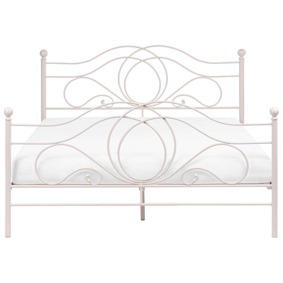 BETT mit Lattenrost 160/200 Stahl Hellbeige Lyra - Beige, Metall (160/200cm) - Beliani