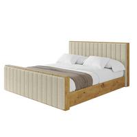 POLSTERBETT mit Bettkasten, Fußteil und Lattenrost, Boxbett mit Matratze H3/H4 - ENZO4-Z 180x200 Beige - Taupe, Holzwerkstoff/Textil (180/200cm) - ALTDECOR