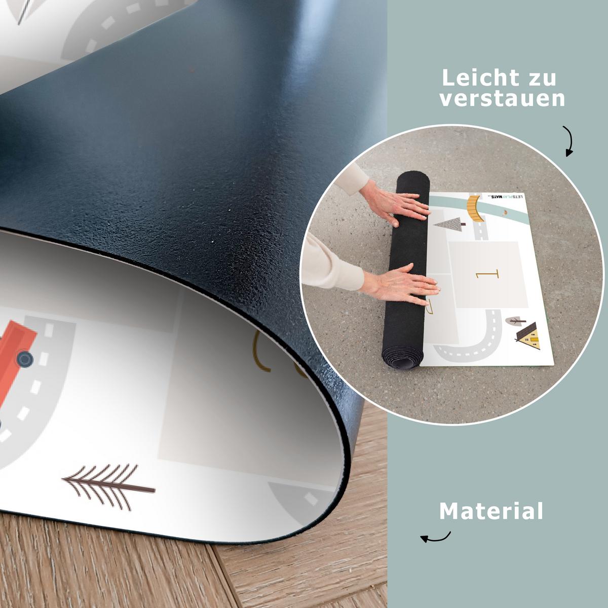 KINDERTEPPICH Hinkelpad - Auto - Straße - Kinder - Fluss Kinderzimmer 90x270 cm - Creme, Kunststoff (90/0.3cm) - OnlyWow