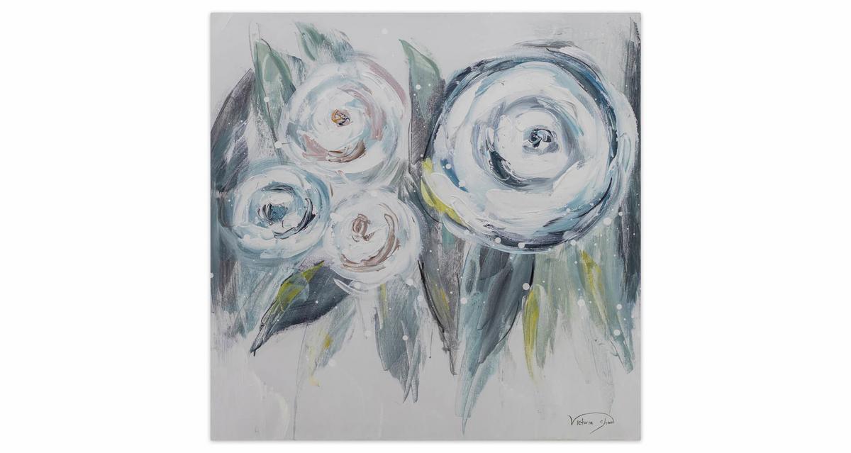 ACRYLBILD HANDGEMALT 60/60 cm - Blau, Holz/Textil (60/60cm) - KUNSTLOFT