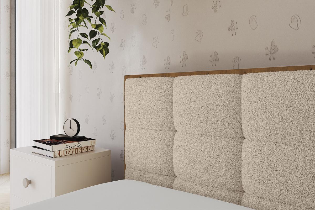 EINZELLBETT Jugendbett mit Bettkasten, Rechts - SOVY 90x200 Dunkelbeige - Taupe, Holzwerkstoff/Textil (90/200cm) - ALTDECOR