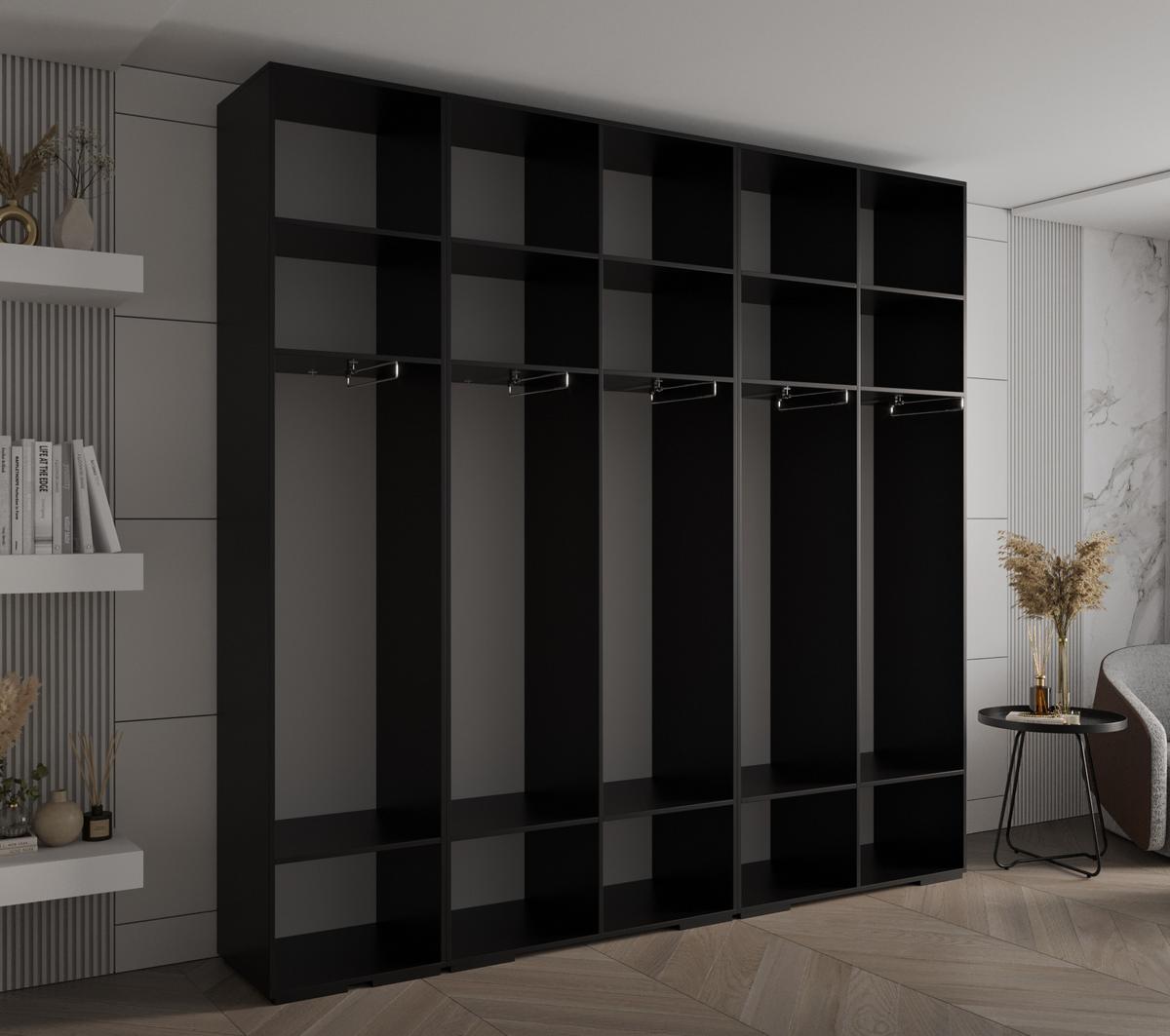 DREHTÜRENSCHRANK 236.7/250/47 5-türig - Schwarz, Holz/Metall (250/236.7/47cm) - MÖBEL KRYSPOL