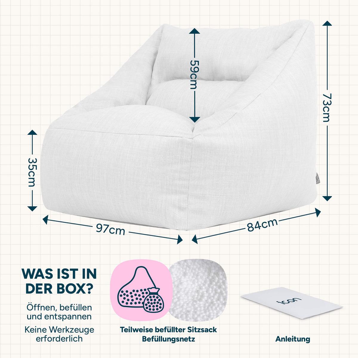 SITZSACK Outdoor-Sessel Natalia - Beige, Textil (97/35/84cm) - icon