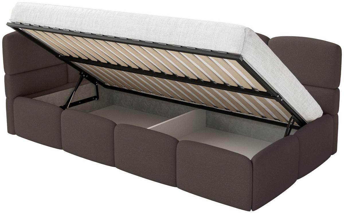JUGENDBETT Cloudy Braun 120 x 200 cm - Schwarz/Braun, Kunststoff/Textil (120/200cm) - Selsey