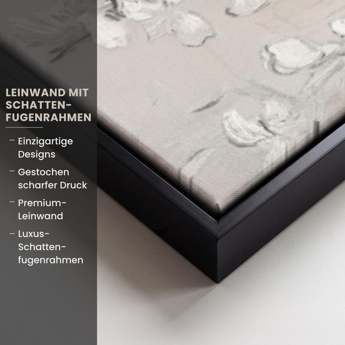 LEINWAND Bilder mit Rahmen - Mandelblüte - Kunst - Van Gogh - Beige - Abstrakt - 140x90 - Braun, Textil (140/90cm) - MuchoWow
