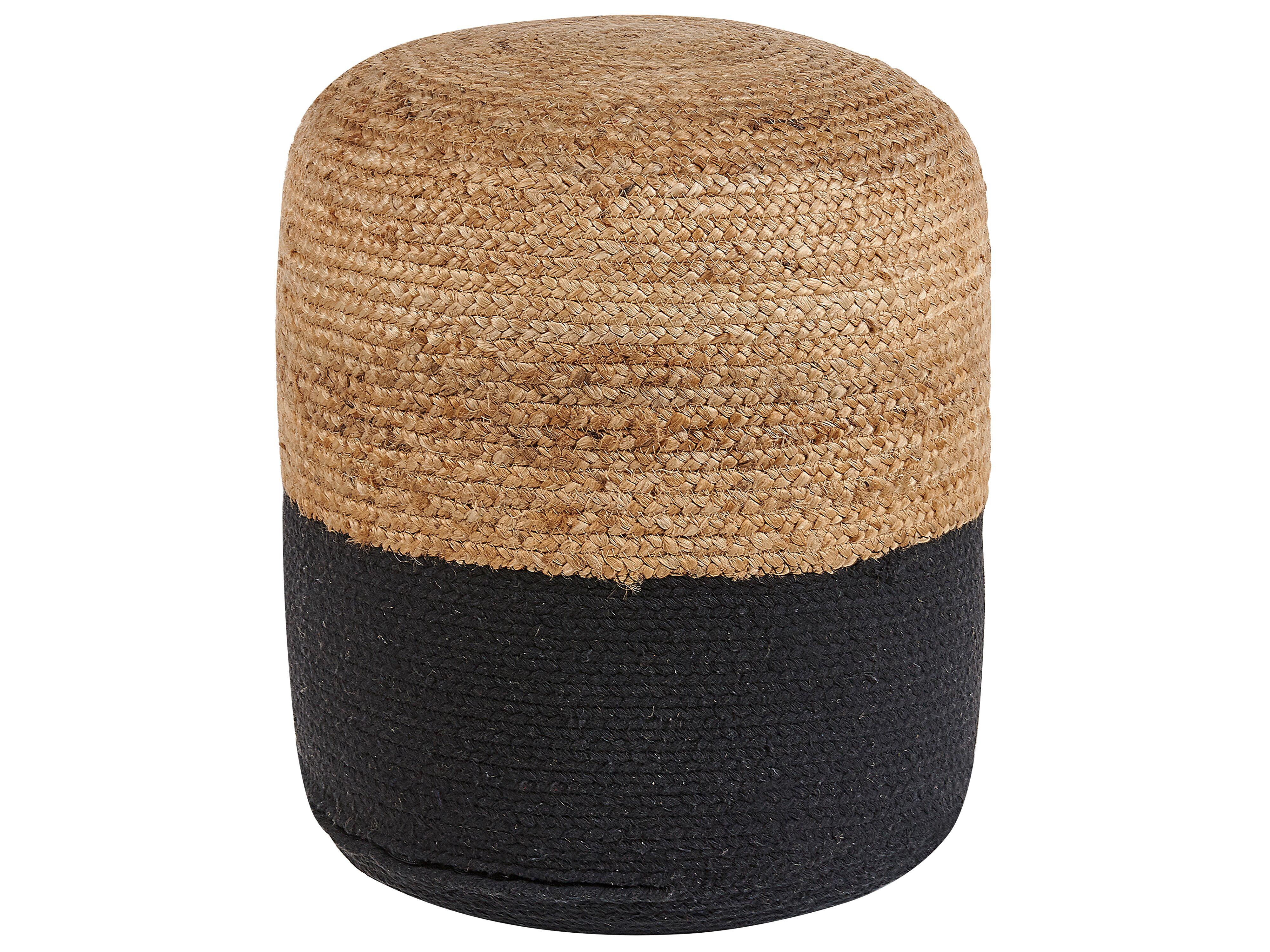 POUF Dalama 46/46/48 cm - Schwarz, Naturmaterialien/Textil (46/48/46cm) - Beliani