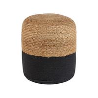 POUF Dalama 46/46/48 cm - Schwarz, Naturmaterialien/Textil (46/48/46cm) - Beliani