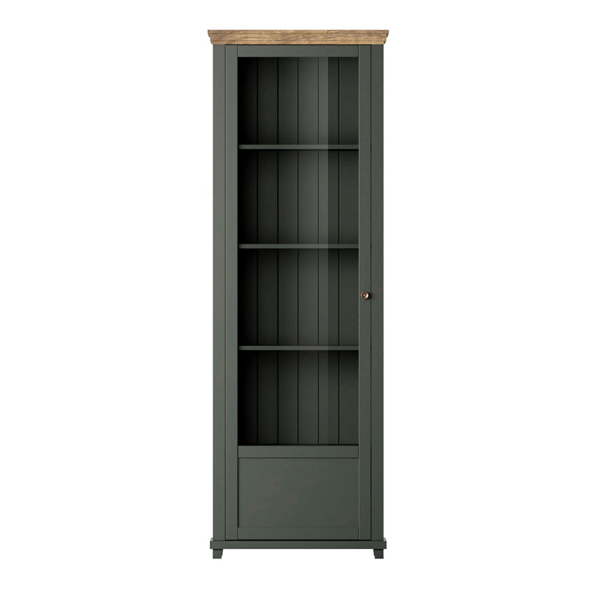 VITRINE Martin Grün und Holz - Grün, Holzwerkstoff (71/200/42cm) - Petits-meubles