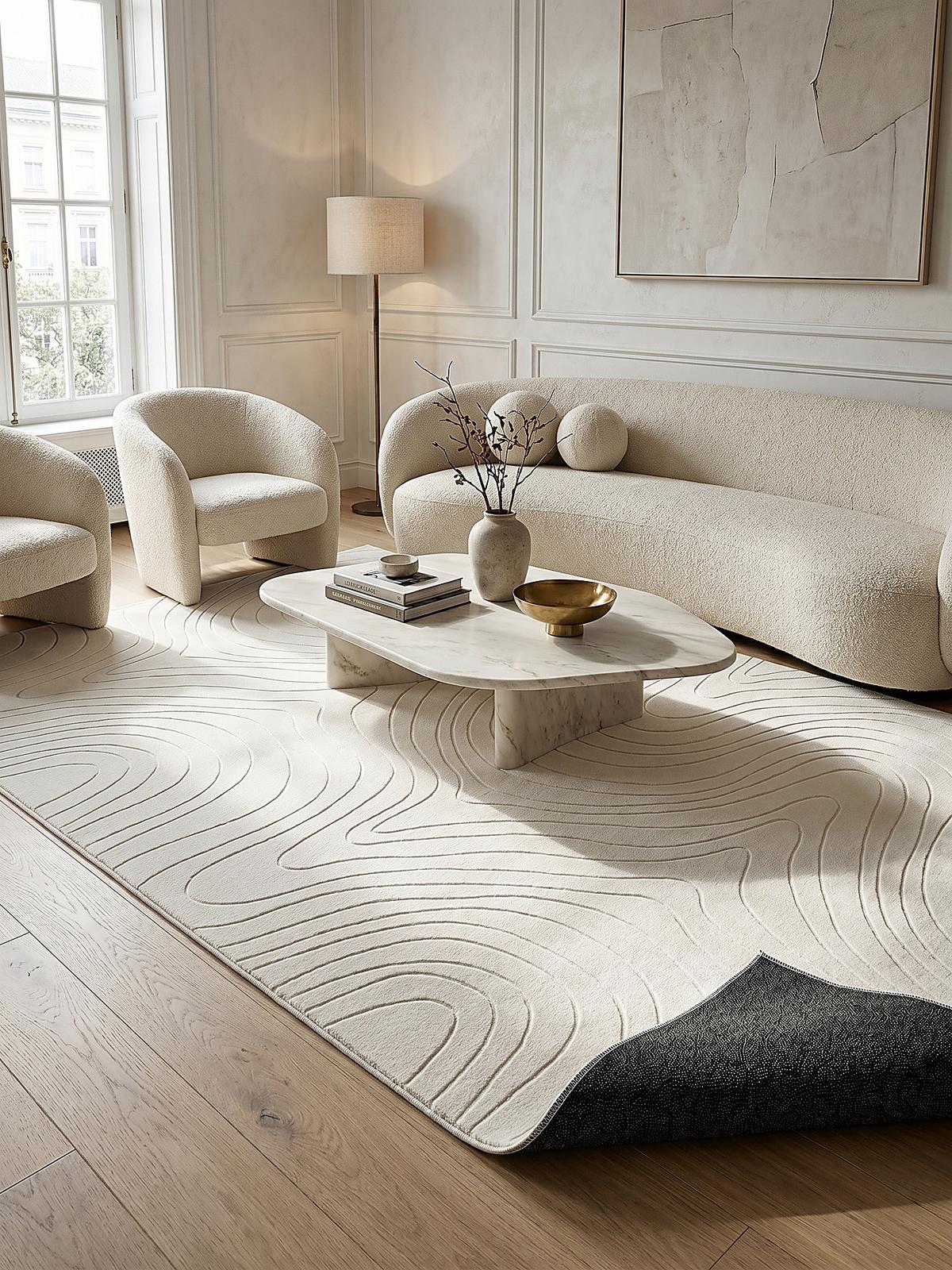 KURZFLORTEPPICH Antirutsch Abstrakt DALAR Polypropylen Creme 140 x 200 cm - Beige, Textil (140/200cm) - KADIMA DESIGN