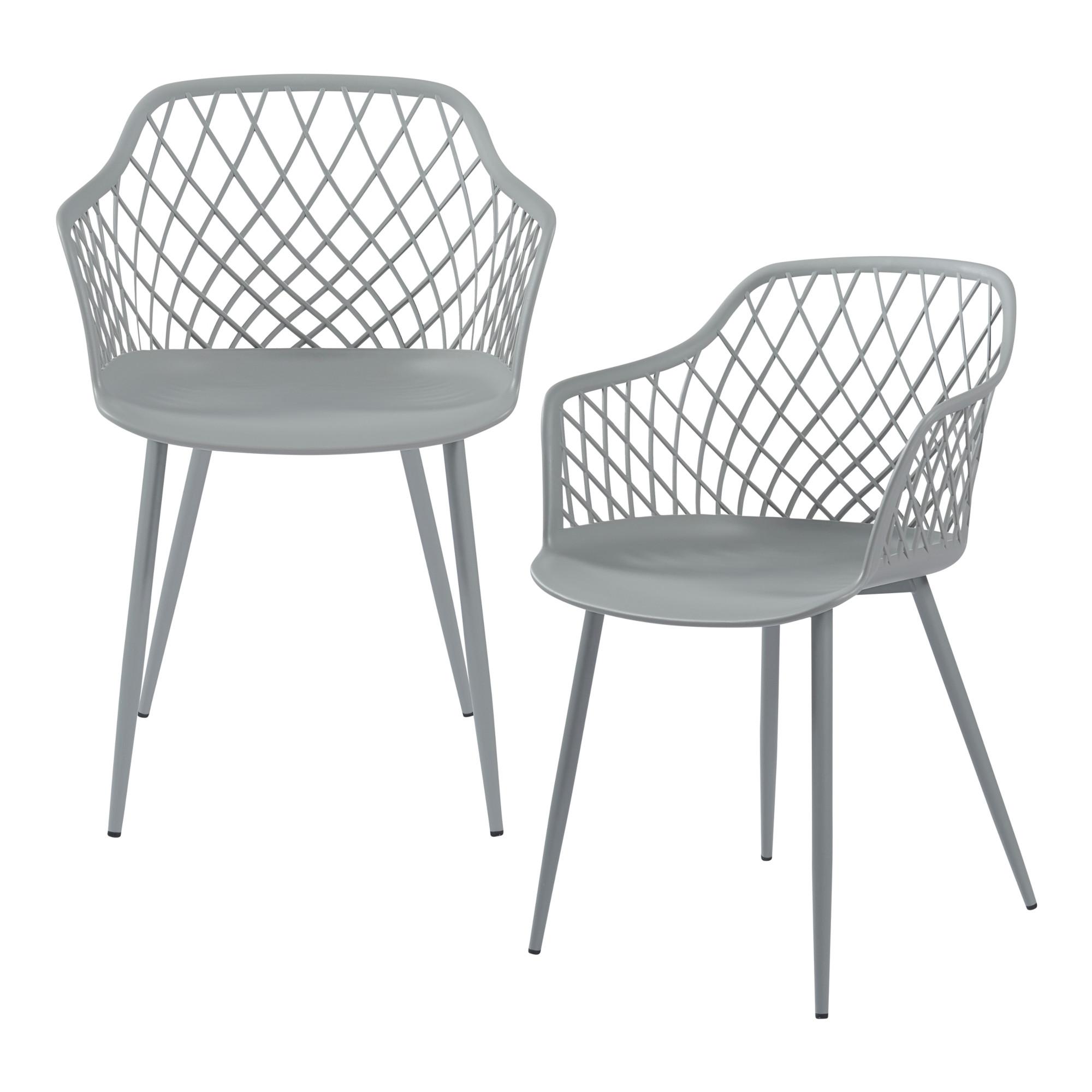 ESSZIMMERSTUHL-SET 2 TLG. Kangasniemi - Hellgrau, Kunststoff/Metall (56/82/52cm) - [en.casa]
