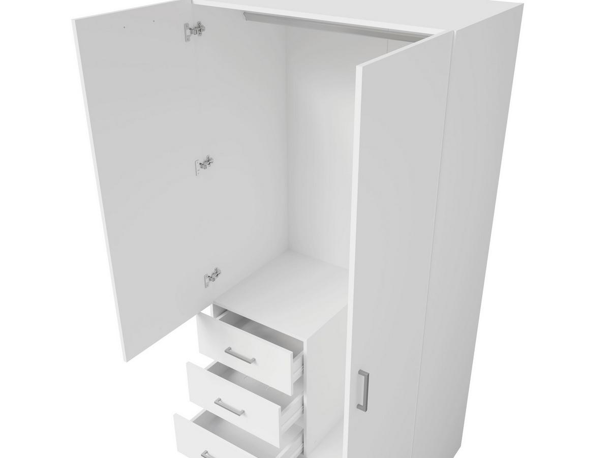 KLEIDERSCHRANK Weiß 101/200,5/58 - Weiß, Holzwerkstoff (101/201/58cm) - RAUMHIRSCH FURNITURE