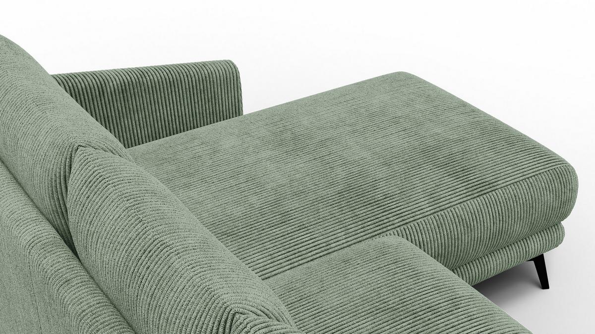ECKSOFA VILT 3-Sitzer, mint - Schwarz/Mintgrün, Holzwerkstoff/Textil (221/156cm) - Wozimo
