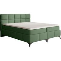 BOXBETT Solido mit Bettkasten 180x200 cm grün - Schwarz/Grün, Textil/Metall (180/200cm) - Beautysofa