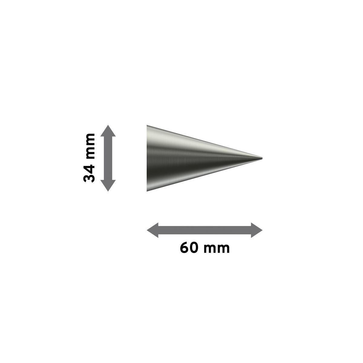 ENDSTÜCKE FÜR GARDINENSTANGEN 20 mm Ø, Savio Edelstahl-Optik, Packung 2 Stück - Edelstahlfarben, Metall (6/3.4/3.4cm) - INTERDECO